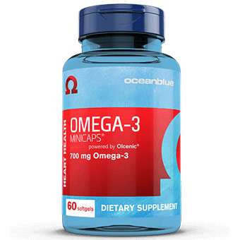 Omega-3, Straightforward-to-Swallow Fish Oil Caps, 60 Minicaps, Ocean Blue