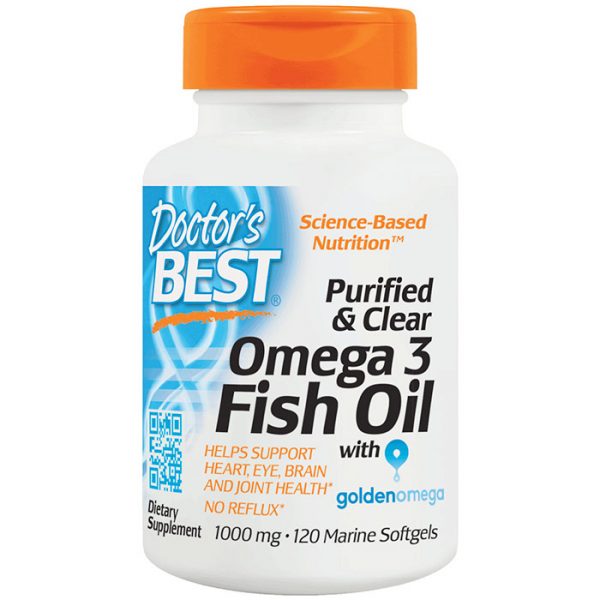 Purified & Clear Omega 3 Fish Oil, 120 Marine Softgels, Physician's Greatest