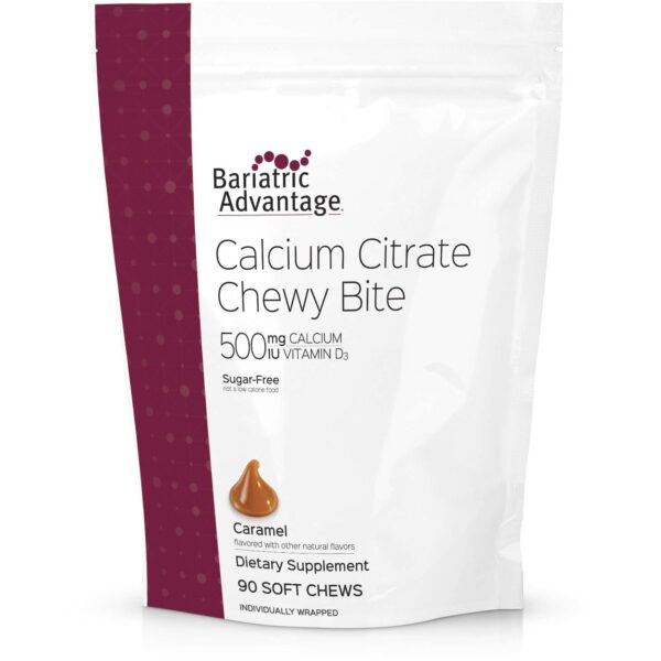Bariatric Advantage - Calcium Citrate Chewy Bites - Caramel - 500mg - 90 Count