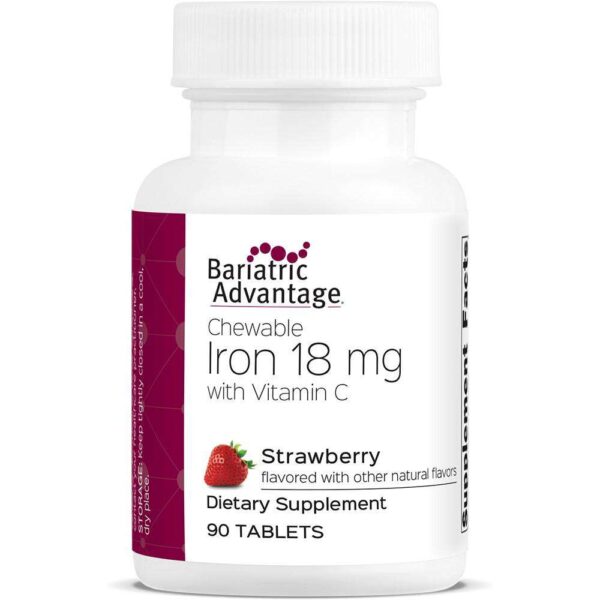 Bariatric Advantage - Chewable Iron - Strawberry - 18mg - 90 Count