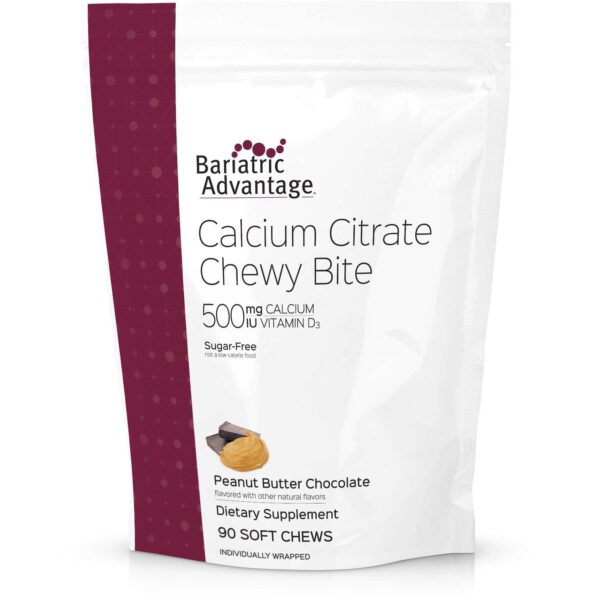Bariatric Benefit - Calcium Citrate Chewy Bites - Peanut Butter Chocolate - 500mg - 90 Rely