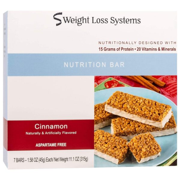 Weight Loss Systems Protein Bars - Cinnamon, 7 Bars/Box
