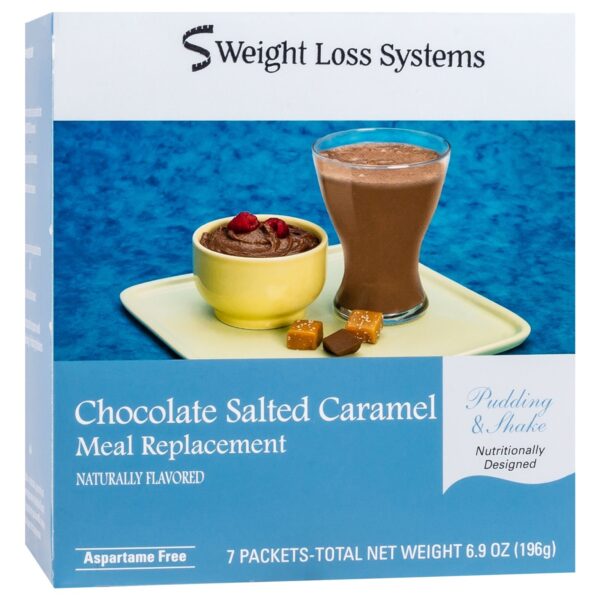 Weight Loss Systems Pudding & Shake - Chocolate Salted Caramel - Aspartame Free - 7/Box