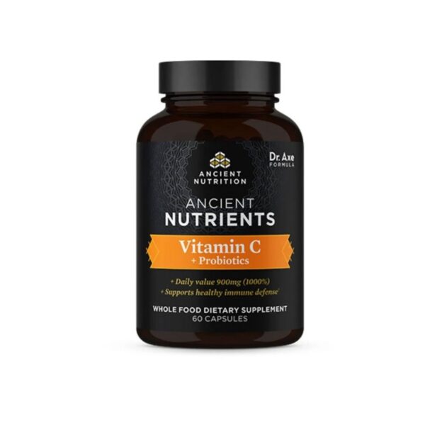 Ancient Nutrition Vitamin C + Probiotics 60 Capsules