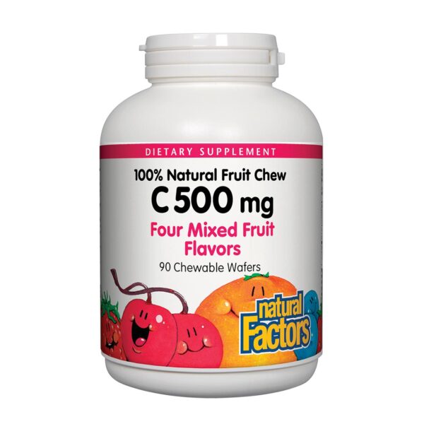 Natural Factors Vitamin C 100% Natural Fruit Chew - Mixed Fruit 90 Chewables