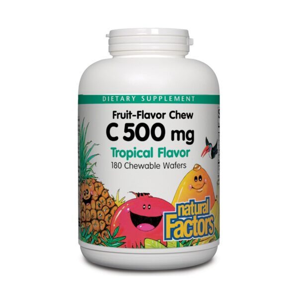 Natural Factors Vitamin C 500Mg Fruit Chew - Tropical 180 Chewables