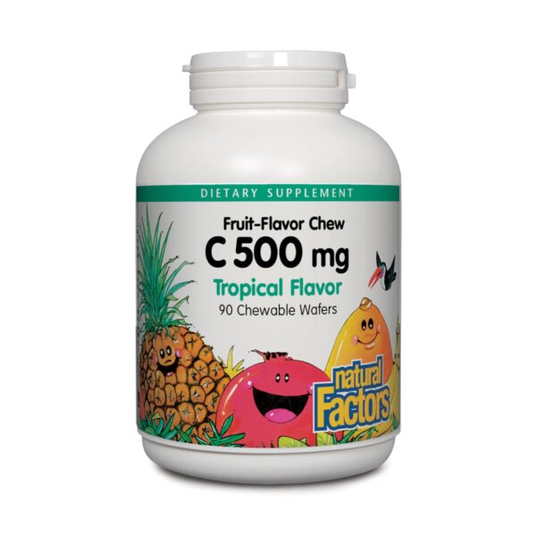 Natural Factors Vitamin C 500Mg Fruit Chew - Tropical 90 Chewables