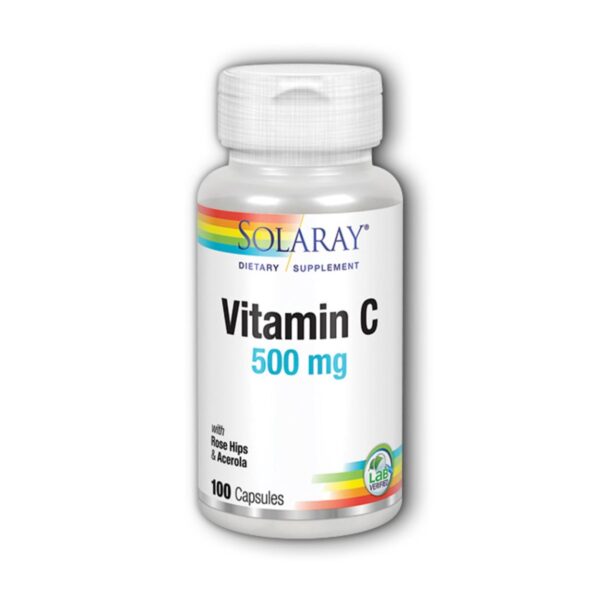 Solaray Vitamin C 500 Mg W/ Rose Hips & Acerola 100 Caps