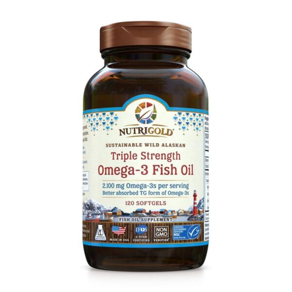 Nutrigold Triple Strength Omega-3 Fish Oil 120 Softgels