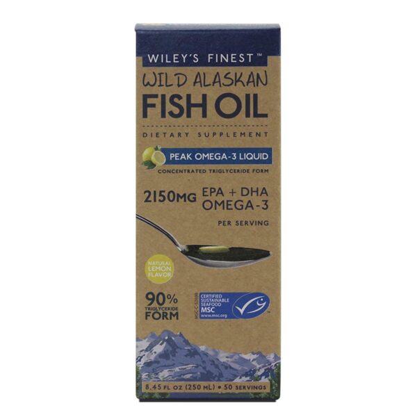 Wiley's Finest Wild Alaskan Fish Oil Peak Omega-3 Liquid Fish Oil - Lemon 8.45Oz